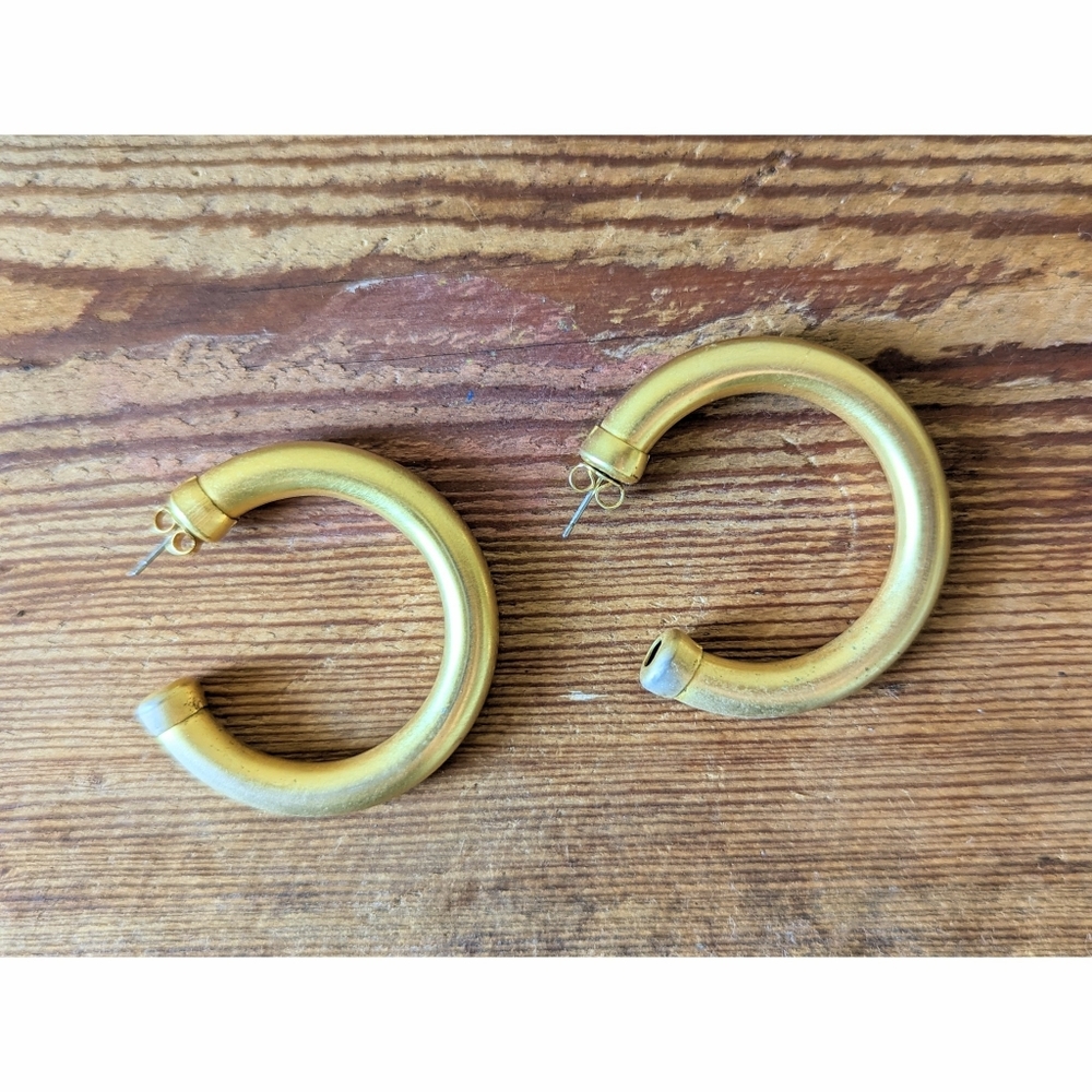Vintage 90s Thick Gold Hoops